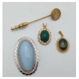 Gold FILLED Jewelry Lot Pendants Stick Pin Jewelry