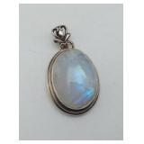 Sterling Silver Quartz Oval Pendant