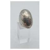 Sterling Silver Engraved Dome Ring 6.2 grams
