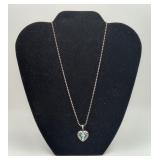 Sterling Silver Turquoise Heart Pendant Necklace