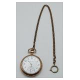 Antique Hamilton Gold Color Pocket Watch RUNS