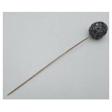 Victorian Sterling Silver Filigree Top Hat Pin