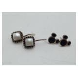 Sterling Silver Mother of Pearl Earrings 2 Sets