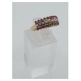 10k Tiered Diamond Ruby Ring some stone missing