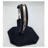 Sterling Silver Figaro Link Id Bracelet MCM 11.5gm