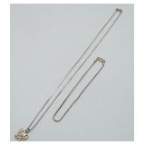 Sterling Silver 86 Necklace & Rope Bracelet 5.9gms