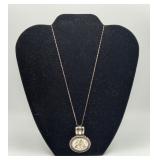 Sterling Silver Flower Pendant Necklace 17.8 Grams