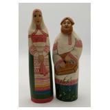 Russian Folk Art Painted Slavic Man And Women