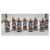 DeBrekht Angel Figures Slavic Polish Pottery 8 pcs