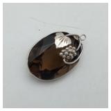 Sterling Silver Smoking Topaz Grape Pendant
