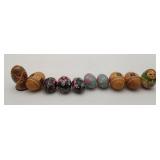 Ukrainian Pysanky Wood Painted Eggs 10pcs