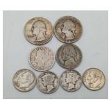 Silver Coins Quarters Dimes US Money
