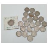 Group V Nickel US 5 Cent Coins 23 total