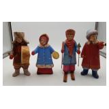 Russian Folk Art Ukraine Painted Figures Signed