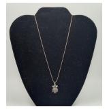 Sterling Silver Marcasite OWL Pendant Necklace