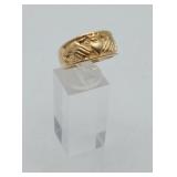 14k Gold Claddagh Two Hand Irish Wedding Ring 6g