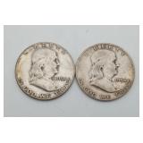 54S & 54D Ben Franklin Silver Half Dollar US Coins