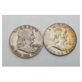 1960 & 61 Ben Franklin Silver Half Dollar US Coins