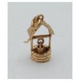 14k Gold Wishing Well Moveable Charm 2.3gms