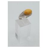 Butterscotch Baltic Amber Silver Ring