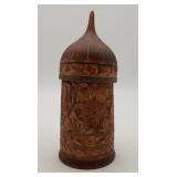 Russian Wood Carved Lidded Jar