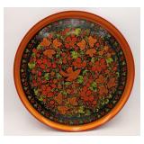 Russian Hand Painted Khokhloma Folk Art Plate 16'