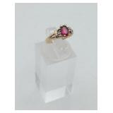 10k Gold TESTED Red Stone Ring 2gms TW