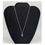 Sterling Silver Multi Gemstone Cross Necklace