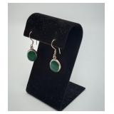 Sterling Silver Malachite Dangle Earrings