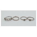 4 Danity Sterling Silver Rings