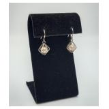 Sterling Silver Caged Pearl Dangle Earrings