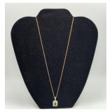Gold FILLED Necklace with Sterling Peridot Pendant