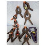 Assorted Spring Clamps Wood Working Tools