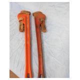 2 Ridgid Pipe Wrenches 24' GOOD JAWS