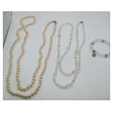 Crystal Necklace Bracelet & FAUX Pearl Jewelry