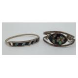 Silver Mother of Pearl Onyx Bracelets