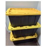 3 Storage Totes 27 Gallon & 17 Gallon with Lids HD
