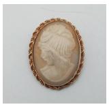 Gold FILLED Cameo Brooch Pin Jewelry