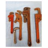 4 Ridgid Pipe Wrenches 14' 29' 10'