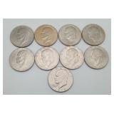 9 US Dollar Coins 1971-1978 NOT SILVER
