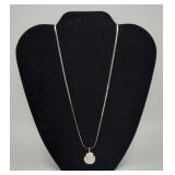 Sterling Silver Scallop Shell Pendant Necklace 5.3