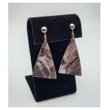 Natural Agate Stone Charoite Earrings