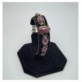 Purple Spiny Oyster  Silver Filigree Bracelet
