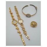Gold Color Fashion Watches Gruen Dolfin Band