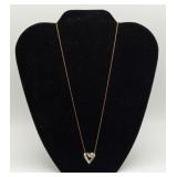 Sterling Silver Heart Pendant Grandma Necklace