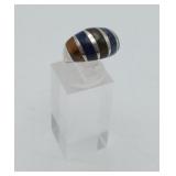 Sterling Silver Dome Inlaid Tigers Eye Ring