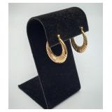 14k Gold Rope Design Hinged Clasp Earrings 3.2 Gms