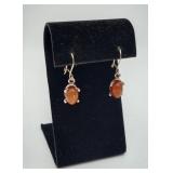 Sterling 925 Baltic Amber Cabochon Earrings