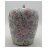 Vintage Chinoiserie Flower Lidded Ginger Jar