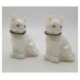 2 Fenton Art Glass Iridescent Cat Kitty SIGNED